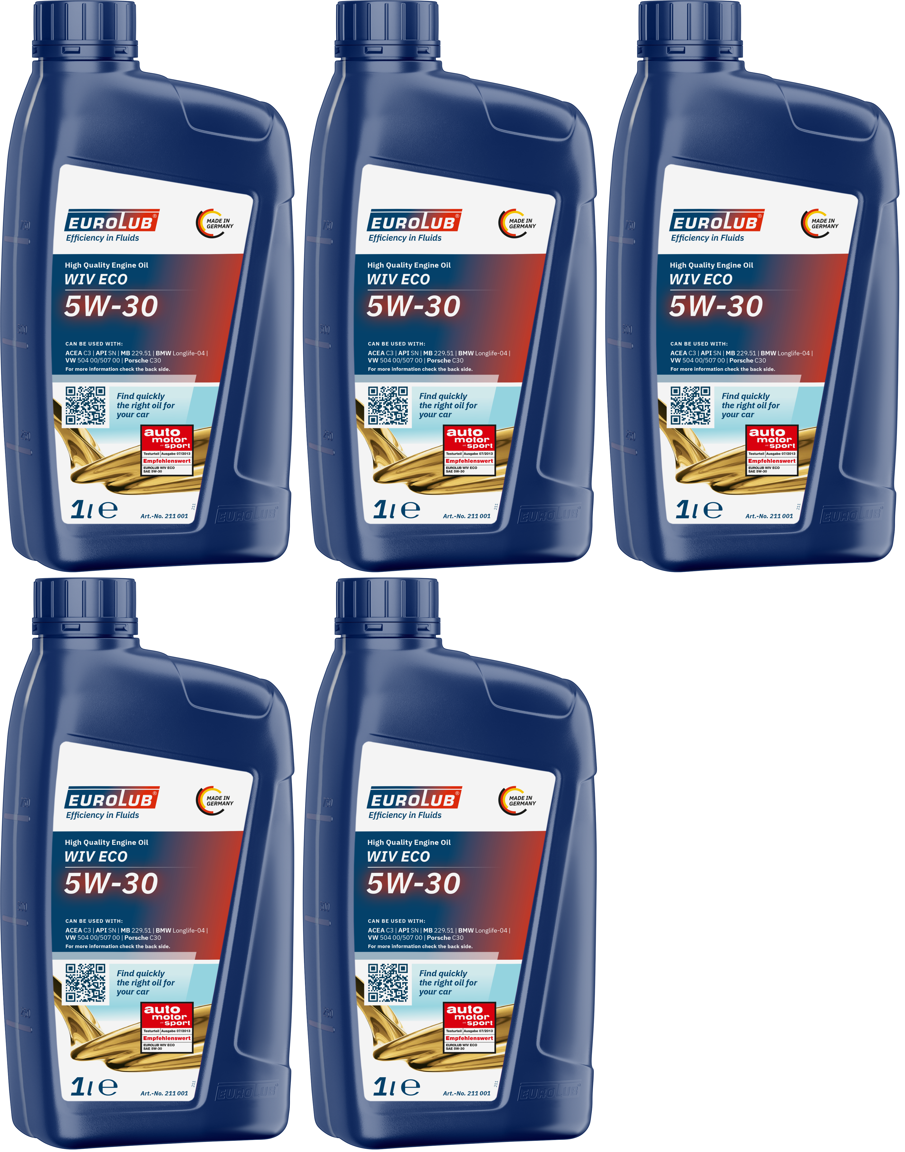 EUROLUB WIV ECO 5W-30 Motoröl 5x 1l = 5 Liter